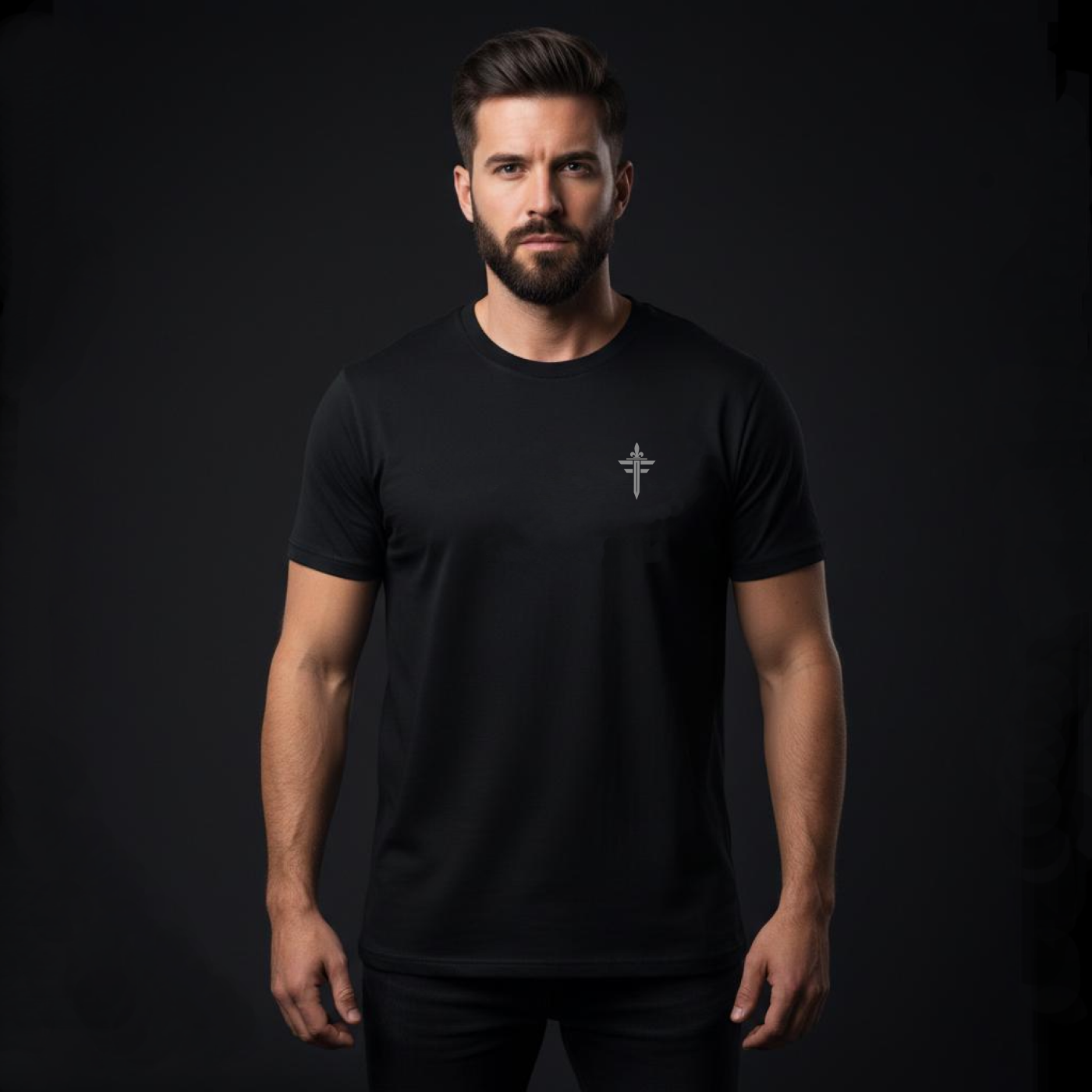 FRONT™ FF Sovereign Mark Iron Core I Black Essential Unisex Tee