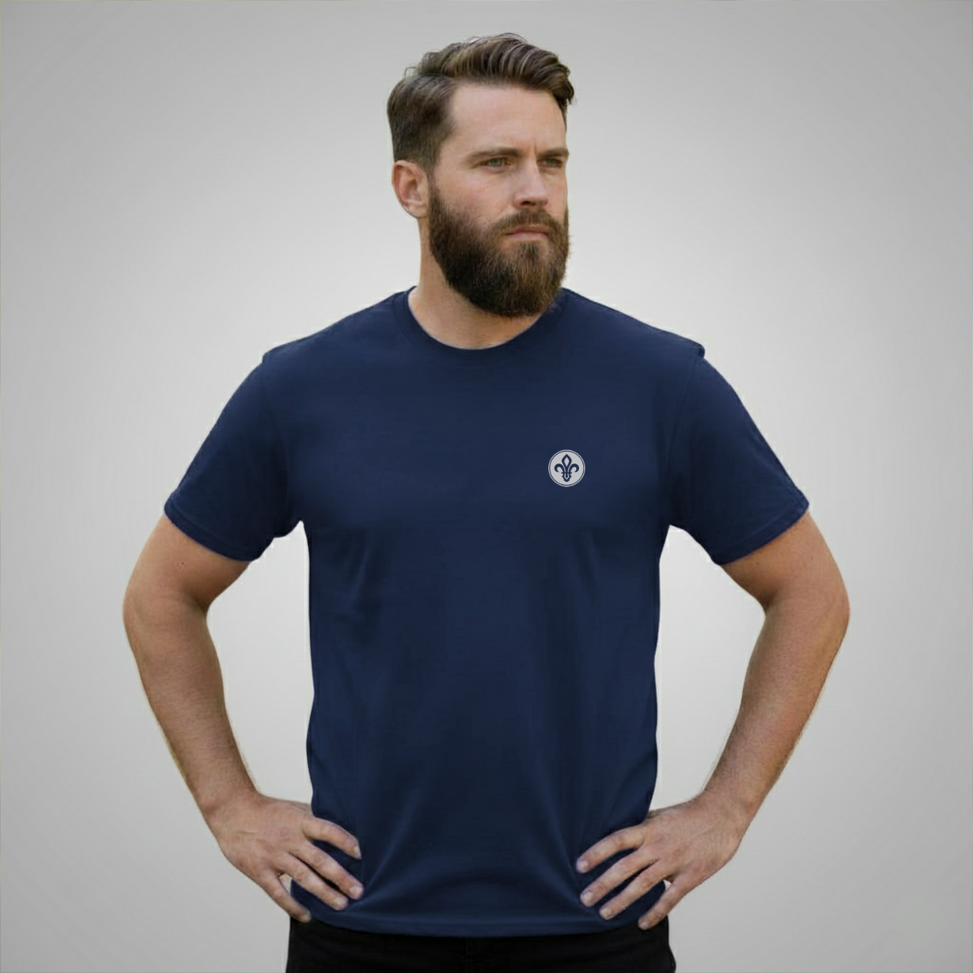 FRONT™ Icon Core Cold Steel I Navy Essential Unisex Tee