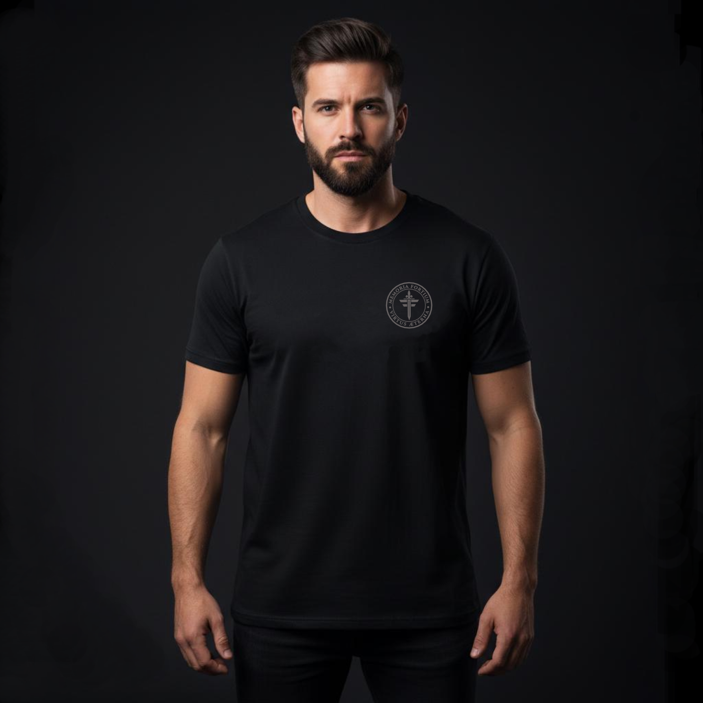 FRONT™ MFB Patch Iron Core I Black Essential Unisex Tee