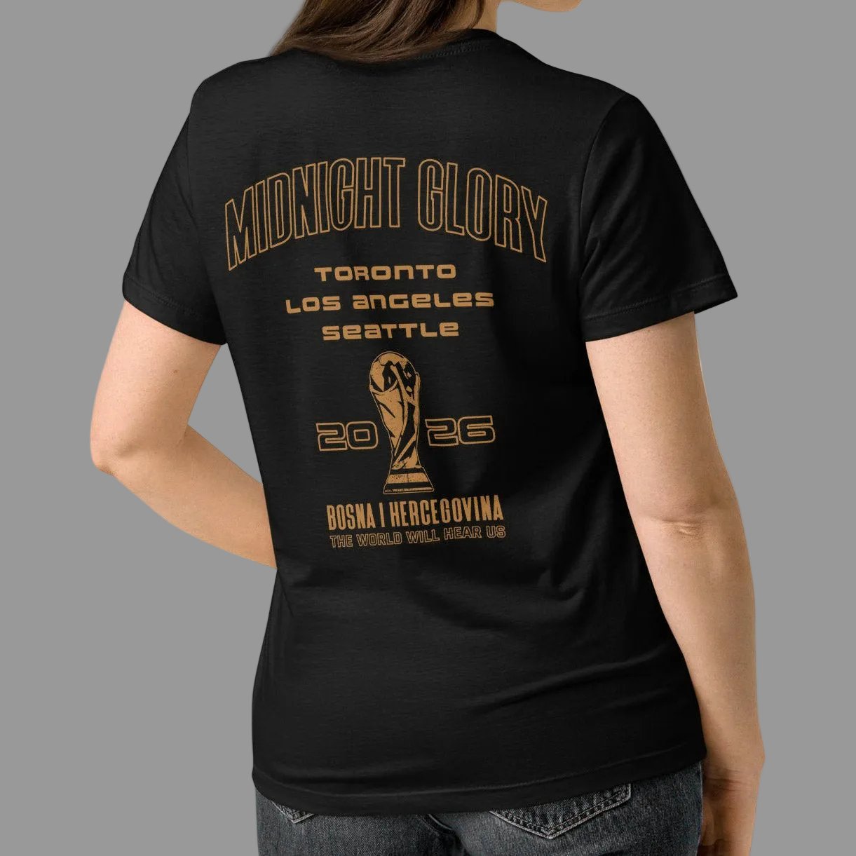 FRONT™ MIDNIGHT GLORY LTD World Cup 2026 I Black Essential Unisex Tee